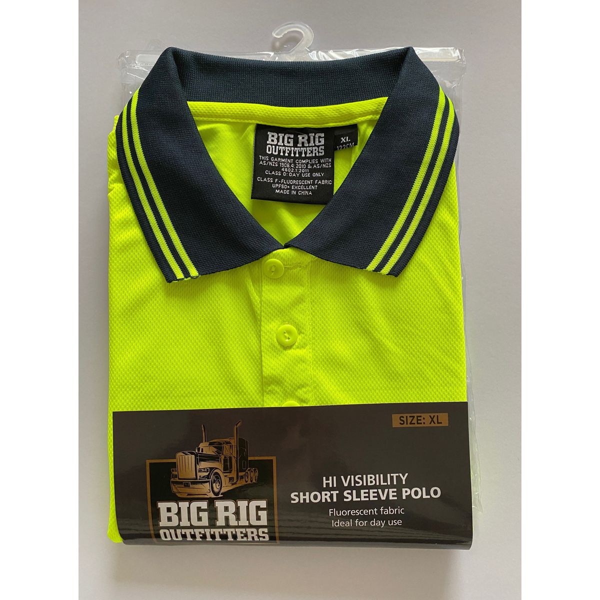 Big Rig Outfitters Men'S Short SleEVe Hi Vis Polo Yellow Xl 61000451