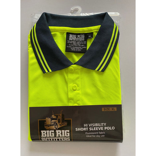 Big Rig Outfitters Men'S Short SleEVe Hi Vis Polo Yellow Xl 61000451