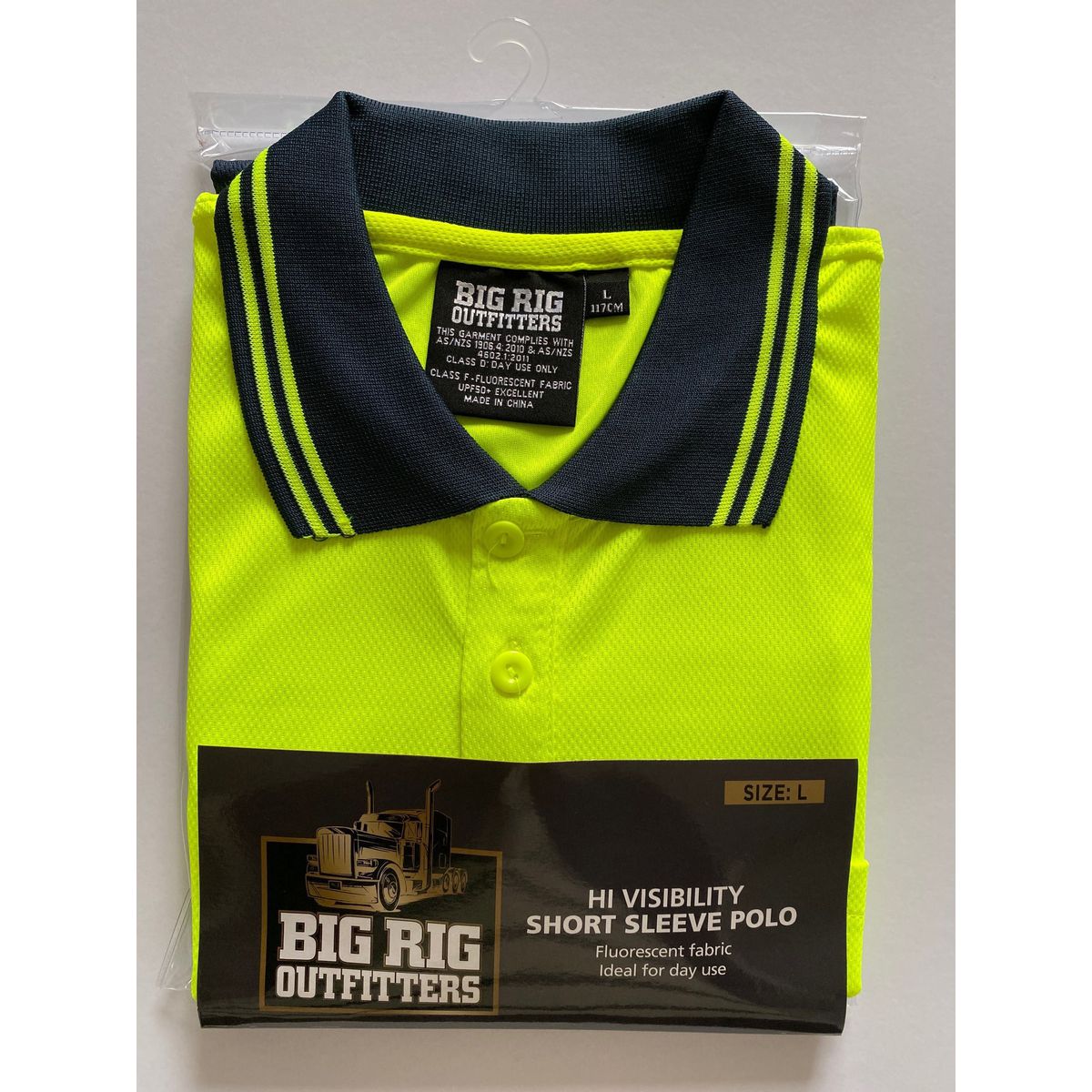 Big Rig Outfitters Men'S Short SleEVe Hi Vis Polo Yellow L 61000444