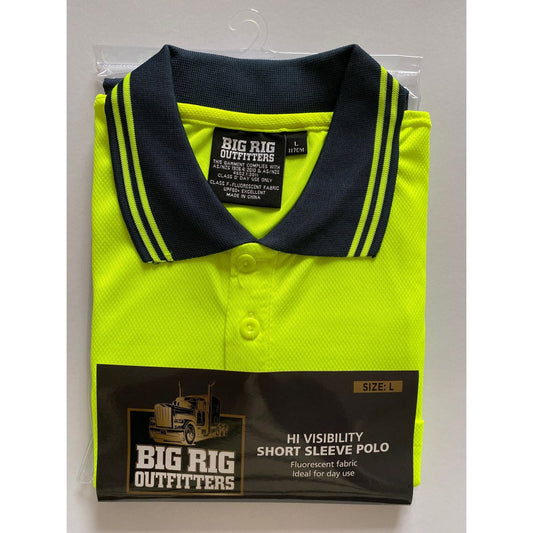 Big Rig Outfitters Men'S Short SleEVe Hi Vis Polo Yellow L 61000444