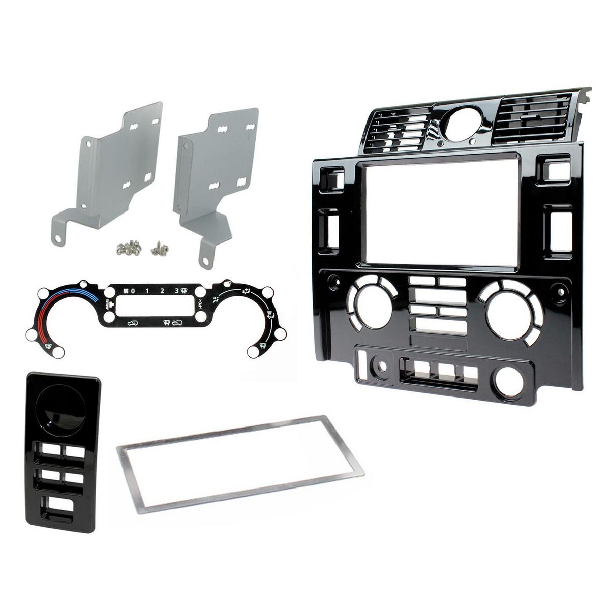 Aerpro Double Din Facia Suits Landrover Defender Gloss Black 2007-2015 FP8487