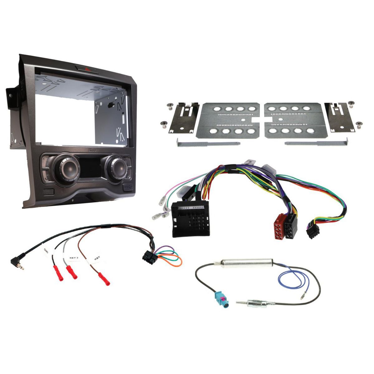 Aerpro Double Din Install Kit To Suit Holden Commodore Ve Series 1 Dual Zone Climate Control (Gunmetal Grey) FP9450GK