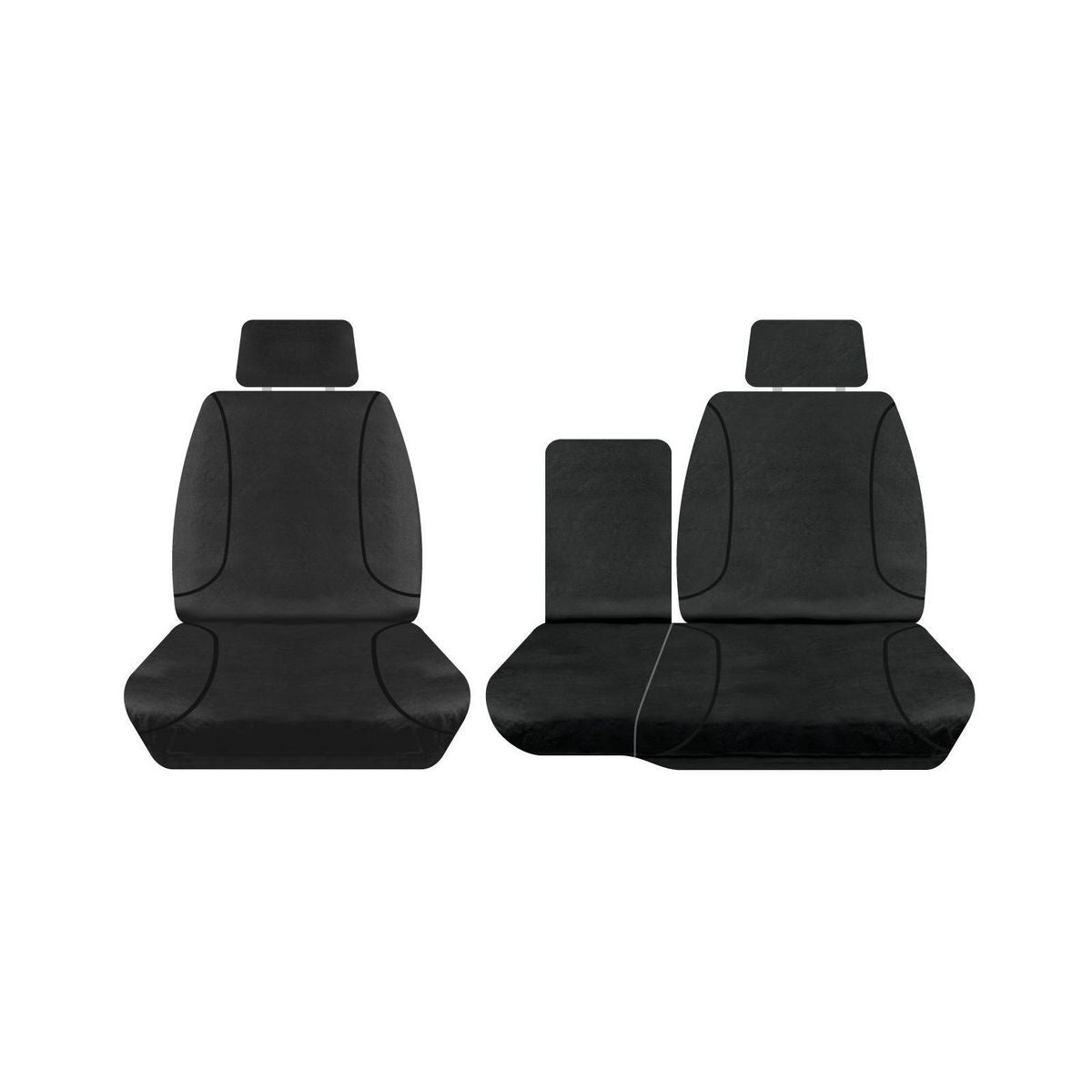 Sperling Tradies Canvas Front Black Seat Covers Suits Landcruiser STD 1998-2007 RM1184TRB