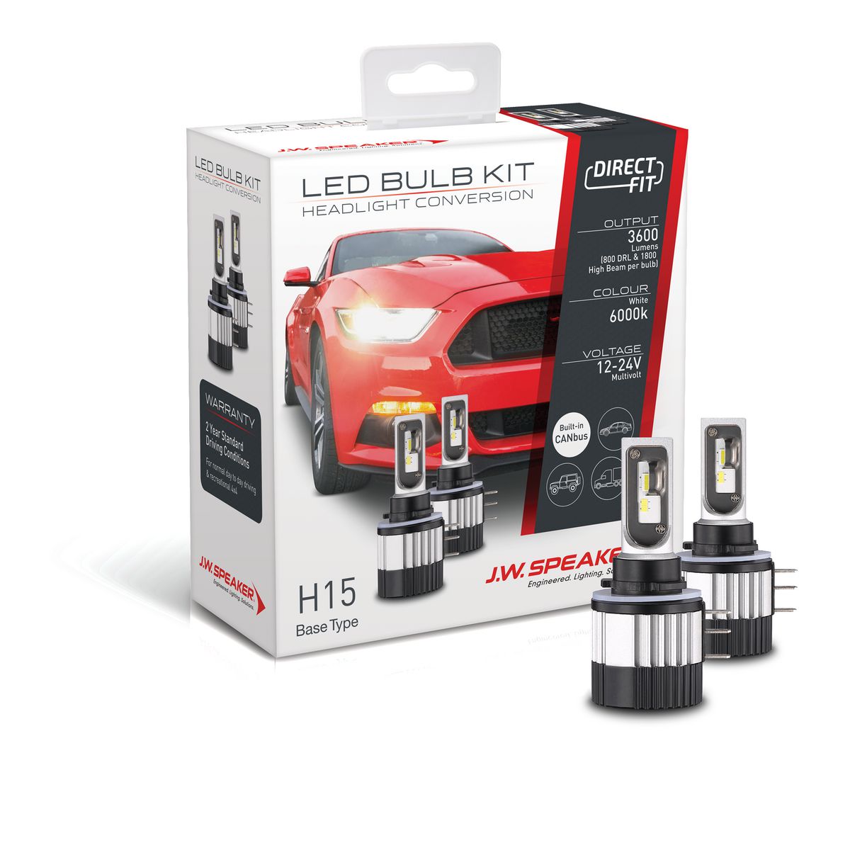 JW Speaker Speaker H15 LED Direct Fit Bulb Kit 12/24V 6000K 999015