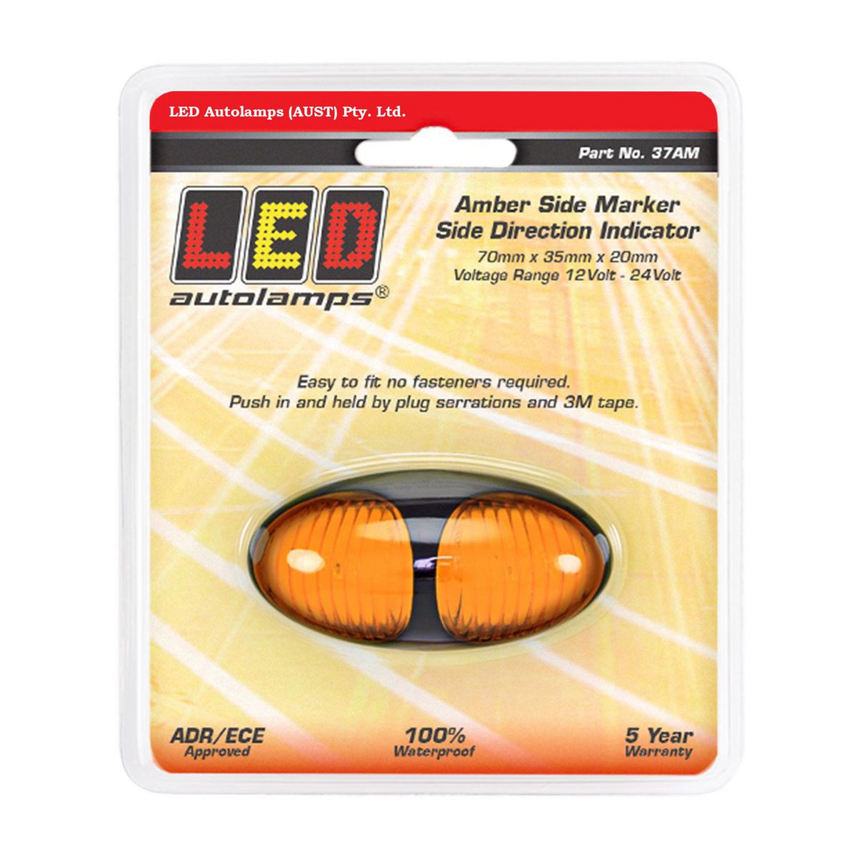 LED Autolamps Side Marker and LED Direction Indication with Clear Lens 37AM