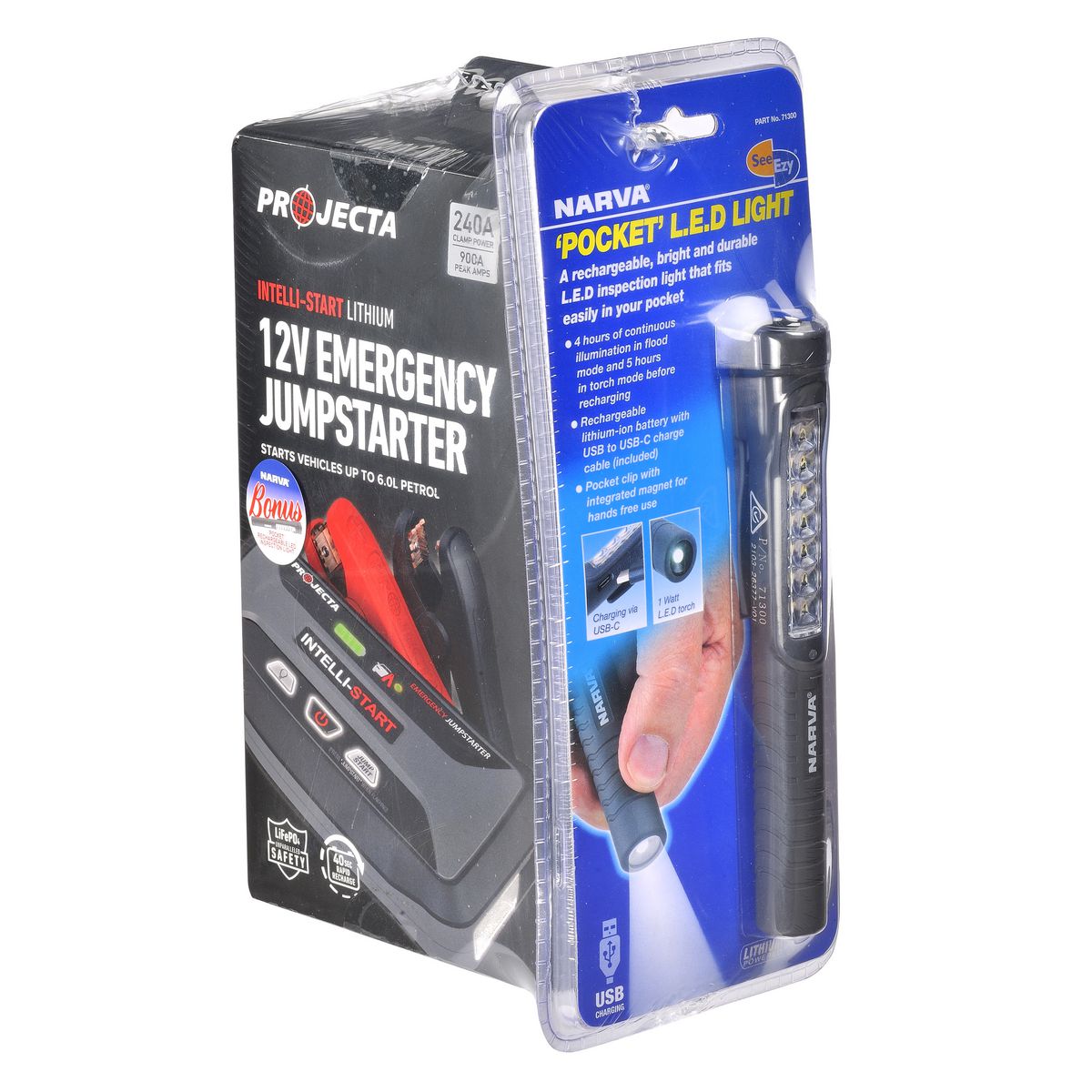 Projecta 12V 900A Intelli-Start Jump Starter And Power Bank With Bonus Narva LED Torch IS920GPC