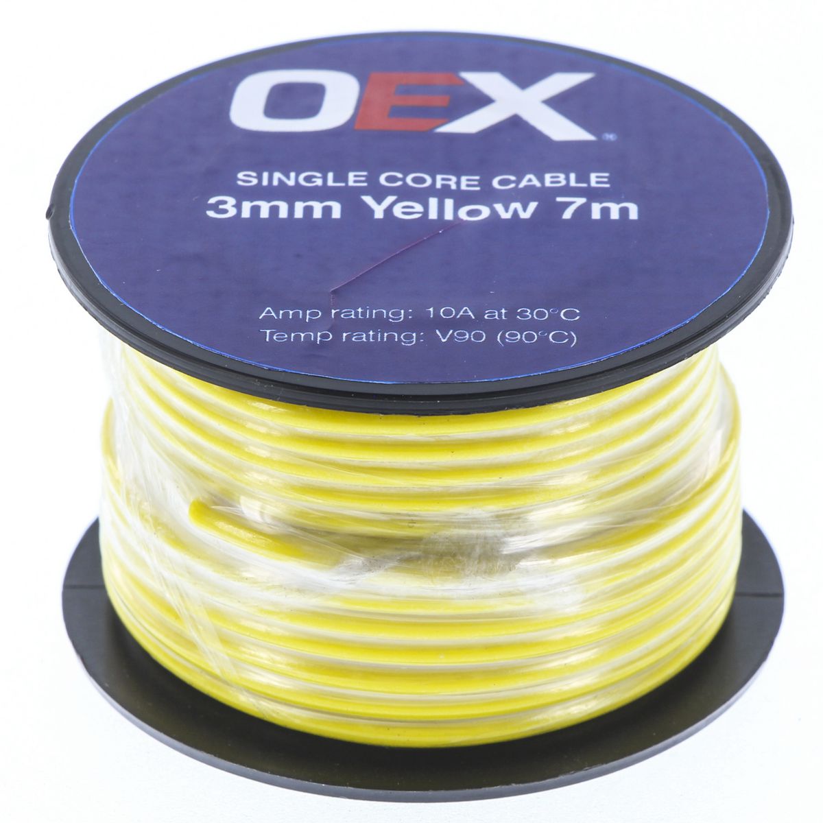 OEX Auto Cable 10A Single Core 3mm x 7m Yellow ACX0706-7M