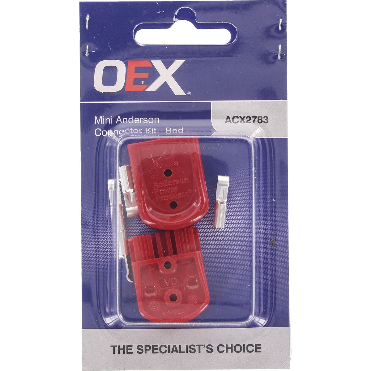 OEX Mini Anderson Sbs Connector Kit, 35A, Red - Includes 2 Housings And 4 Contacts ACX2783