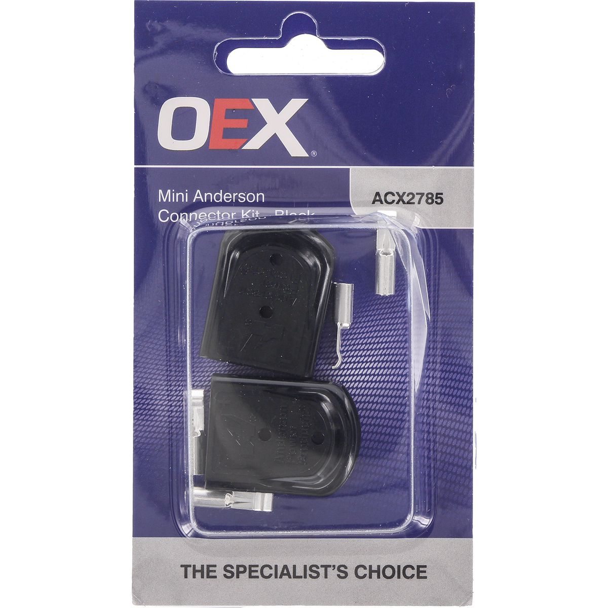 OEX Mini Anderson Sbs Connector Kit, 35A, Black - Includes 2 Housings And 4 Contacts ACX2785