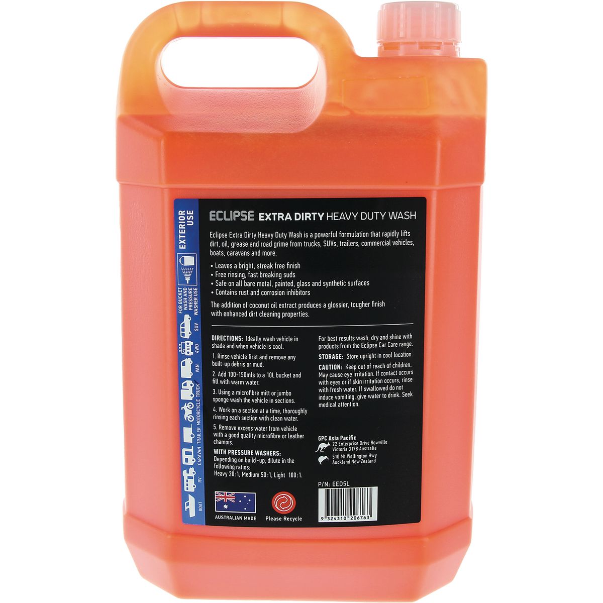 Eclipse Extra Dirty 4WD And Truck Wash 5L EED5L