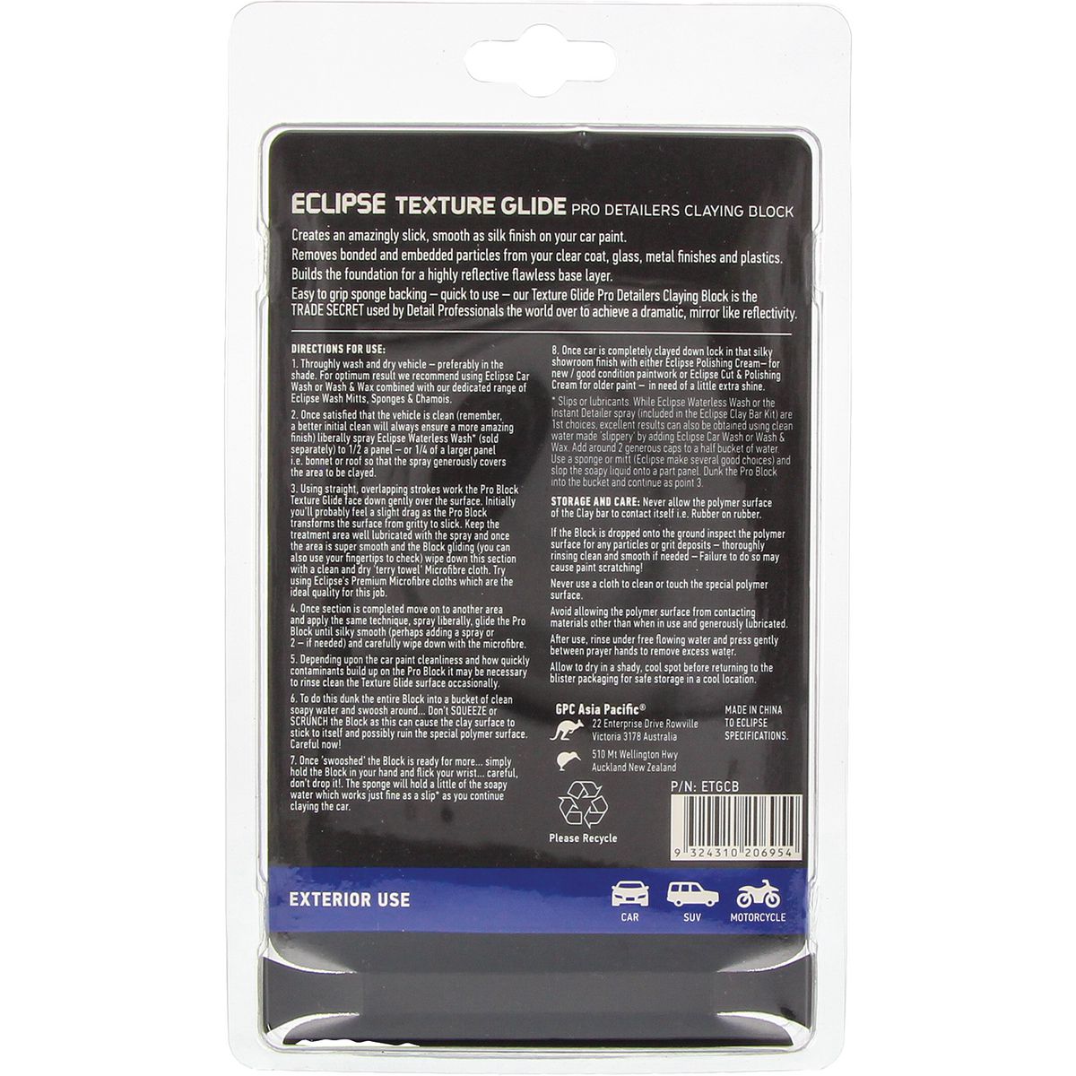 Eclipse Texture Glide Pro Detailers Claying Block ETGCB
