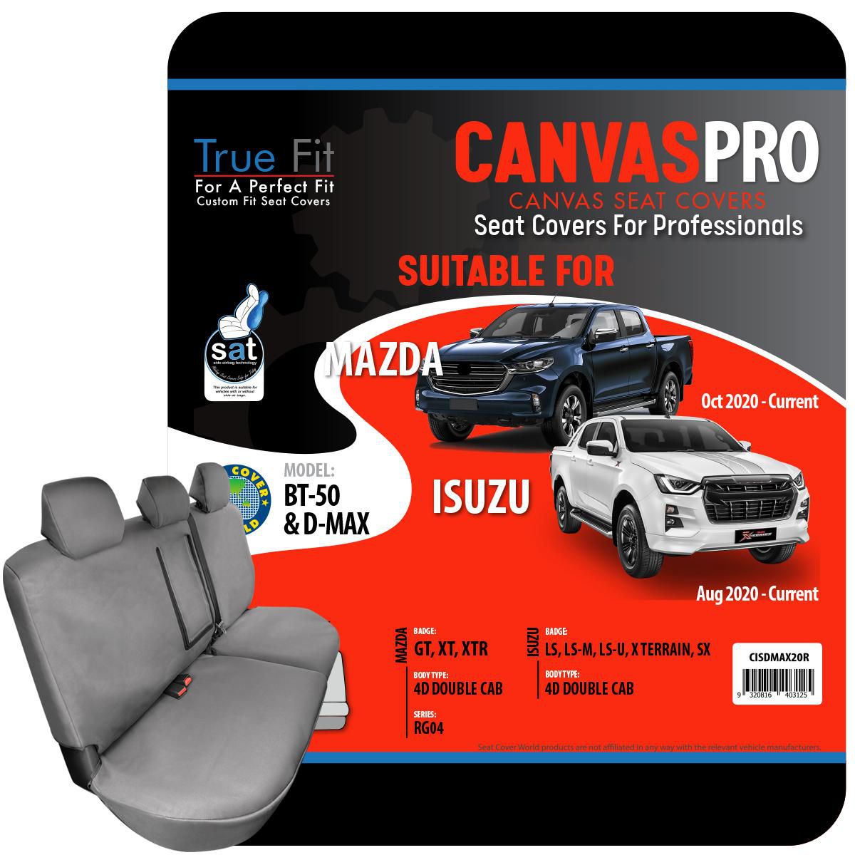 True Fit Canvas Pro Tailored Seat Cover Rear CISDMAX20R