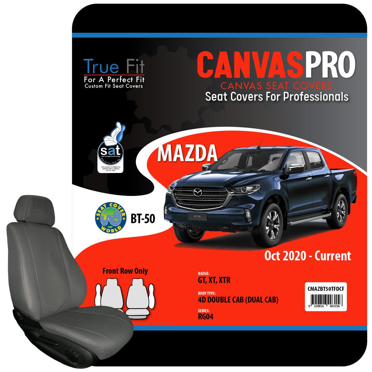 True Fit Canvas Pro Tailored Seat Covers Front Pair CMAZBT50TFDCF