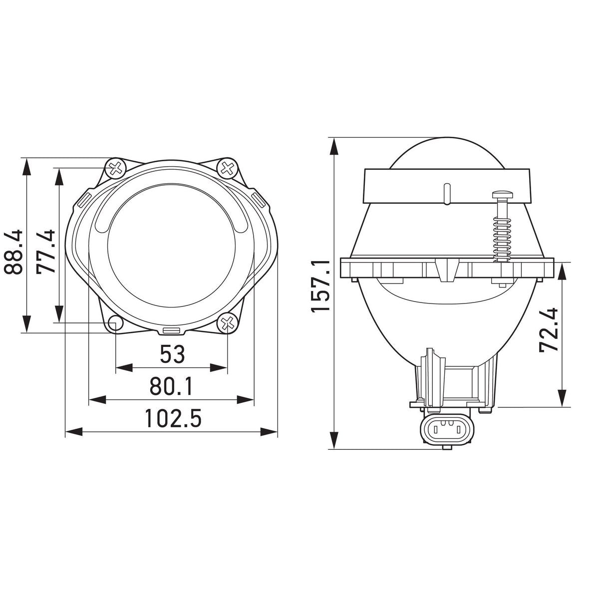 HELLA 60Mm Halogen Hb3 Headlamp Low Beam Module 1TL998570641