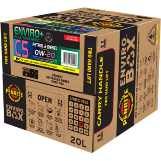Penrite Oil Enviro+ C5 0W-20 Engine Oil 20L Box EPLUSC5020BOX