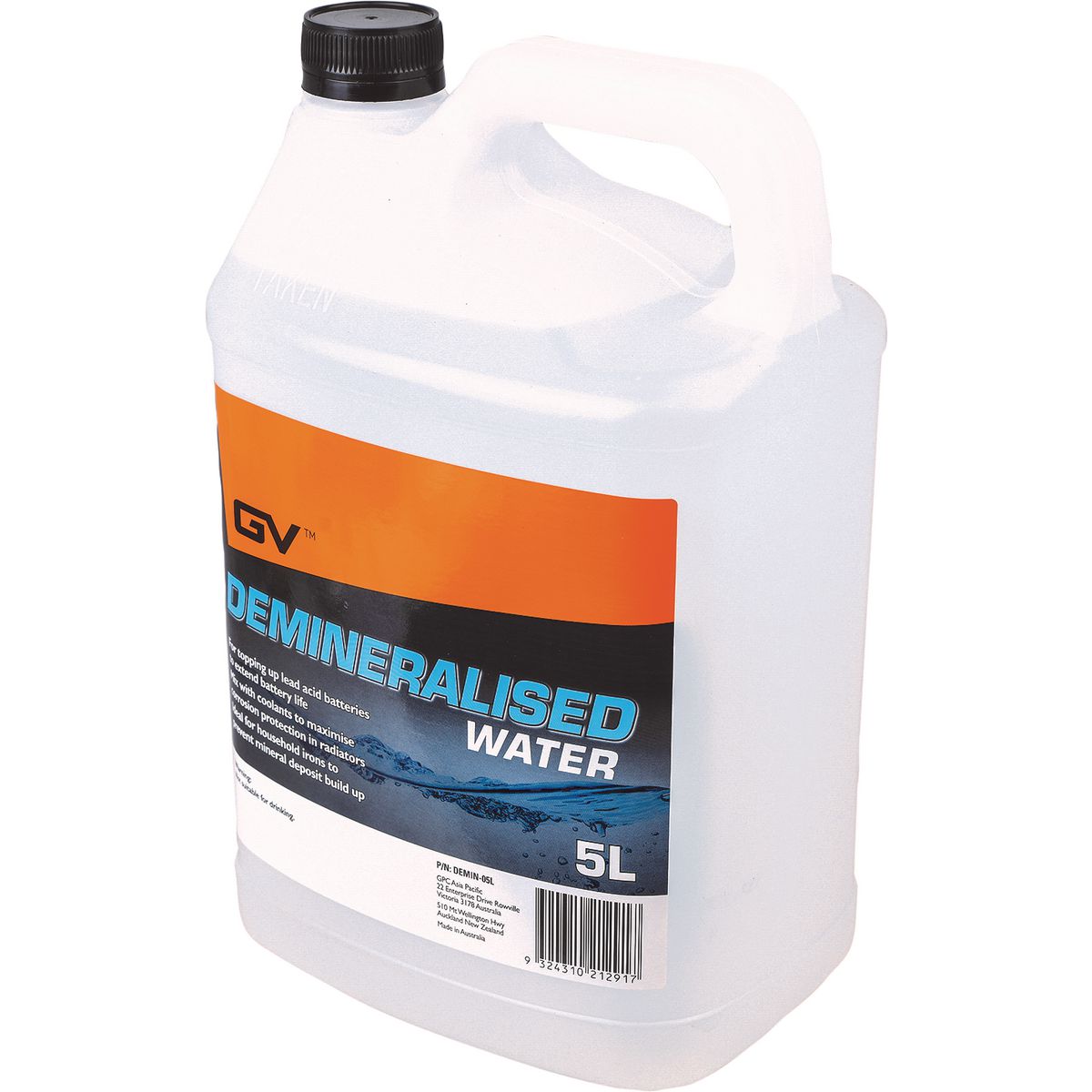 GV Oils Demineralised Water 5L DEMIN-05L