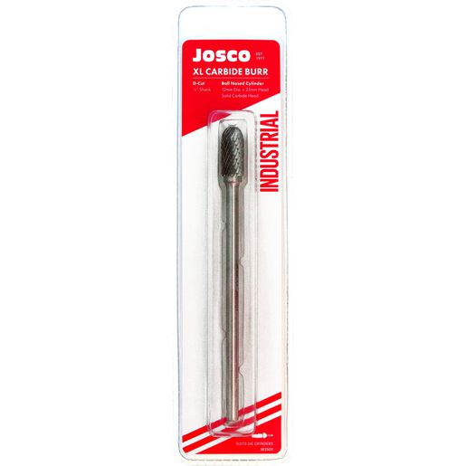 Josco Burr Dcut 12X25 1/4 Shank Cylinder Ball Nose Xl JB2501
