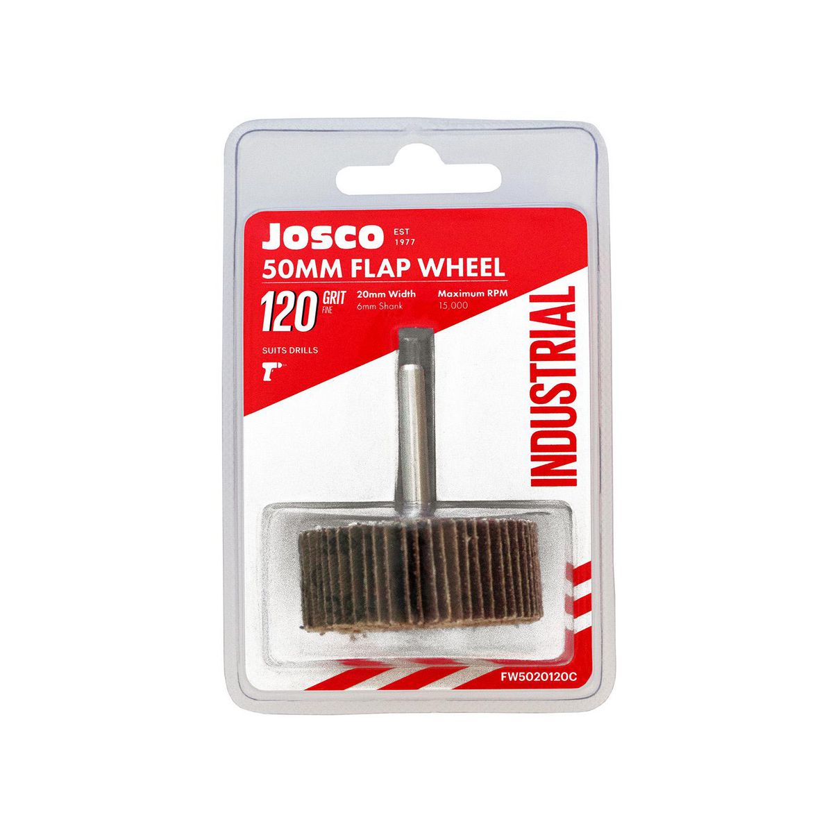 Josco 50mm x 20mm Flap Wheel 60 Grit FW5020060C