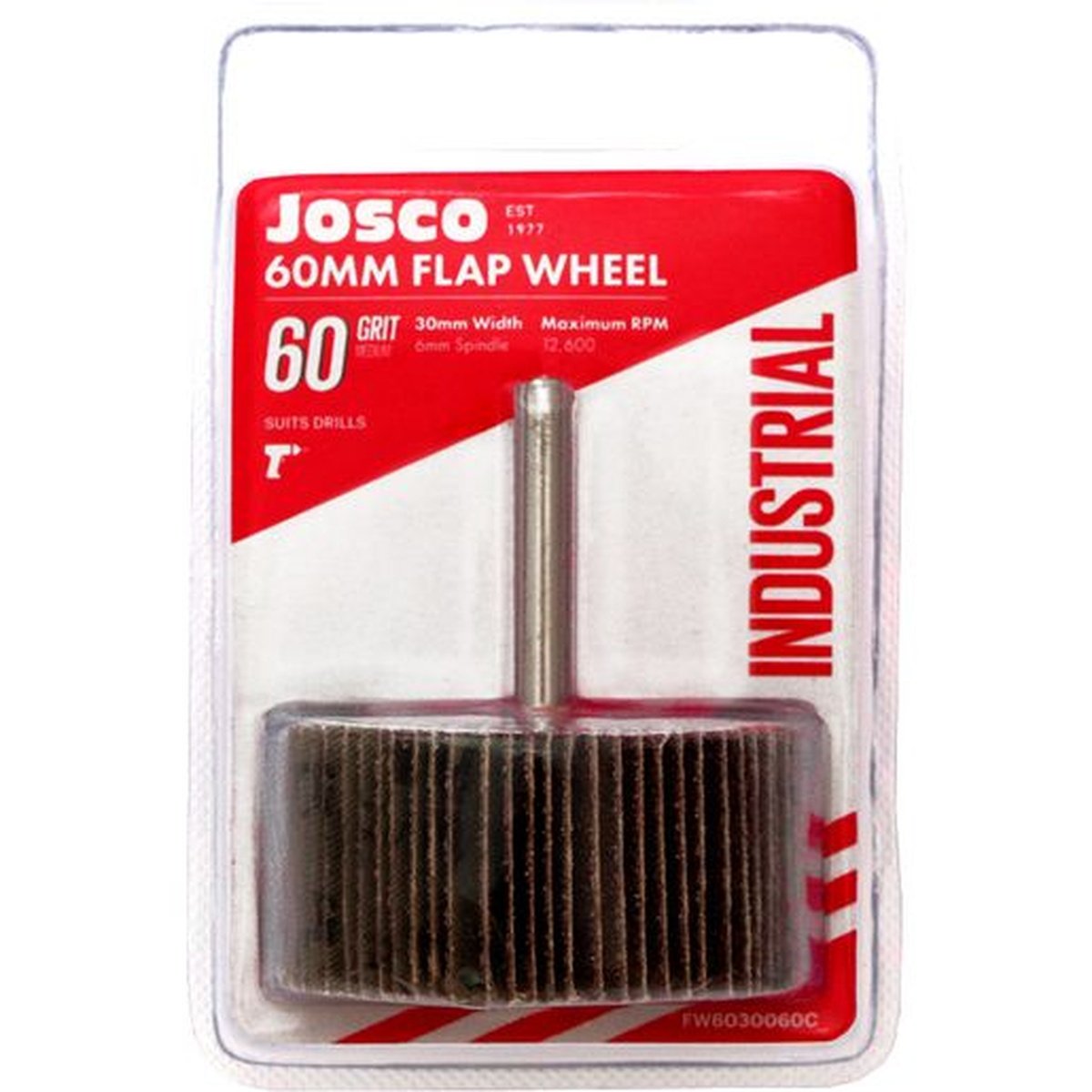 Josco 60mm x 30mm Flap Wheel 60 Grit FW6030060C