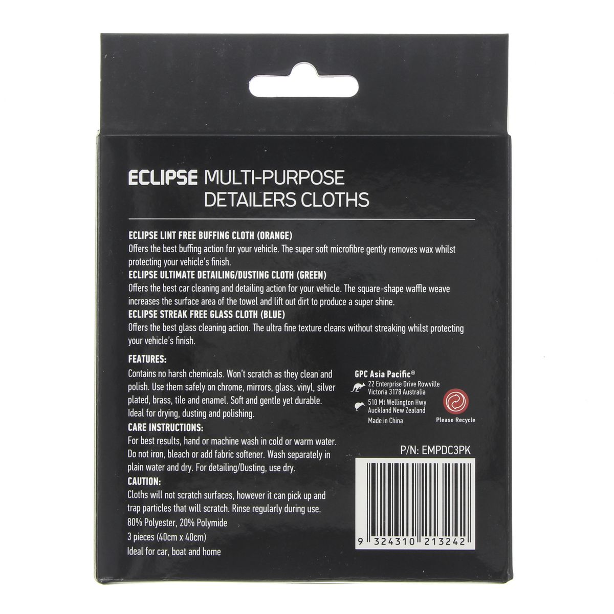 Eclipse Assorted Detailing Cloths 3 Pack EMPDC3PK