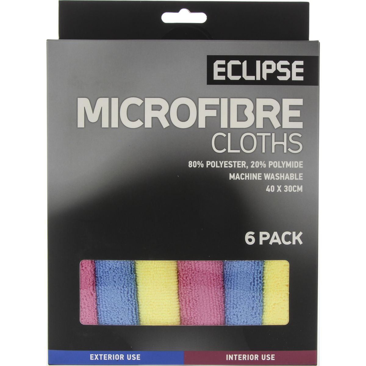 Eclipse Microfibre Cloths 40 X 30cm 6 Pack EMFC6PK