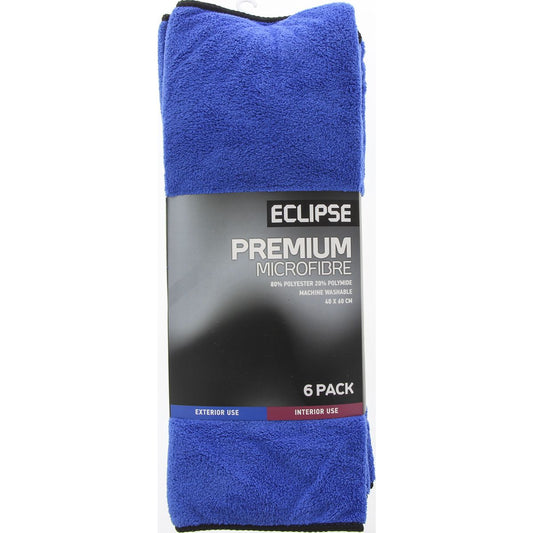 Eclipse Premium Microfibre Cloths 40 X 60cm 6 Pack EPMFC6