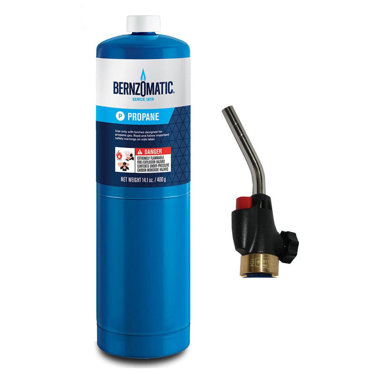 Bernzomatic Webbed Flame Trigger Start Torch and Propane Kit WK2301TK