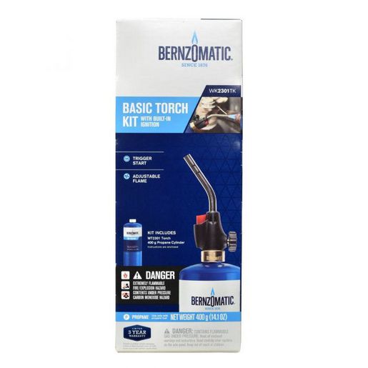 Bernzomatic Webbed Flame Trigger Start Torch and Propane Kit WK2301TK