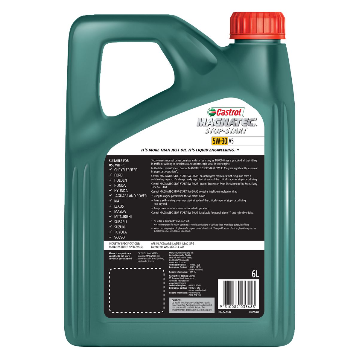 Castrol MAGNATEC Stop-Start A5 5W-30 Engine Oil 6L 3429084