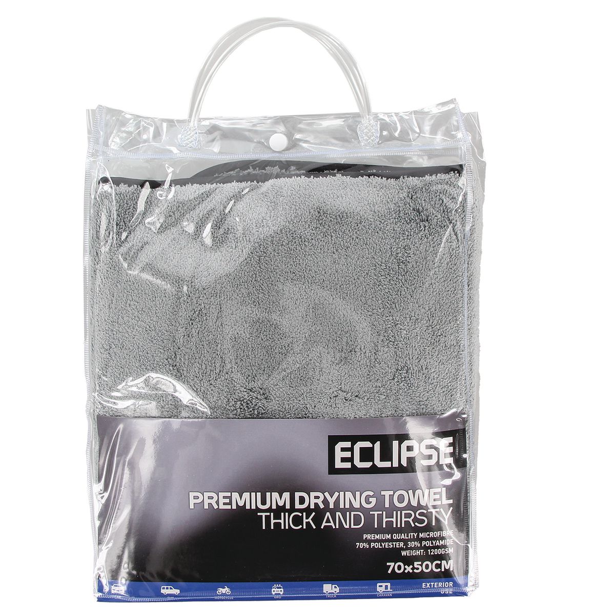 Eclipse Thick And Thirsty Drying Towel Grey EPDT50
