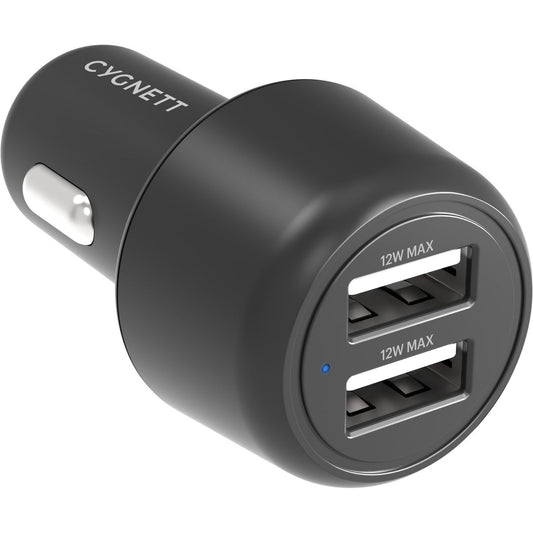 Cygnett Dual Port USB Car Charger 2x 12W (12W Total) CY3679CYCCH