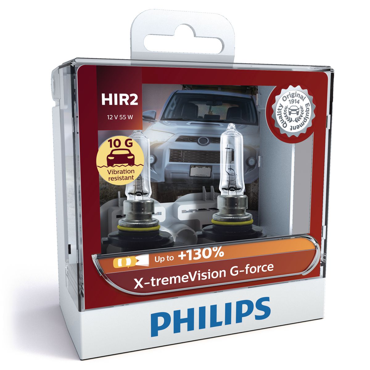 Philips 9012XVGS2 - X-treme Vision G-force HIR2 Globe 12V 55W X/F (2Pk)