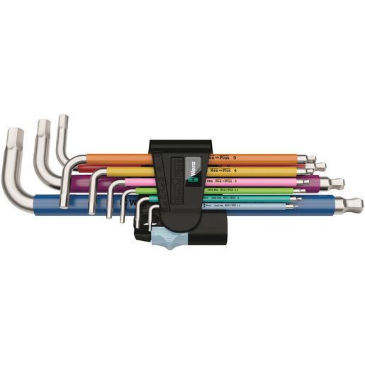 Wera Multicolour Ball End Hex Key Set Metric 9 Piece WER022669
