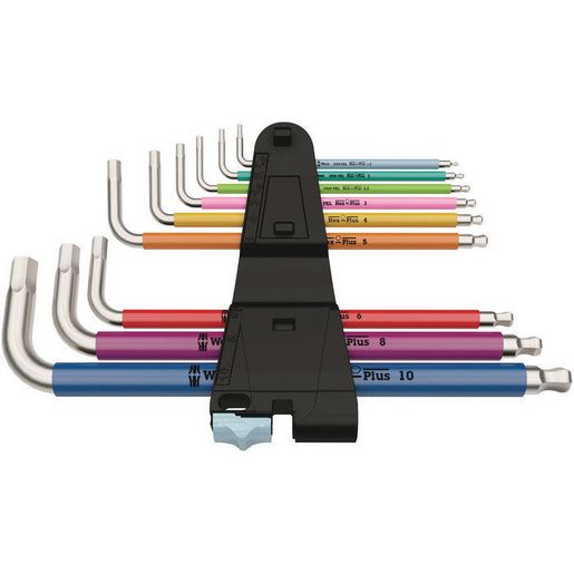 Wera Multicolour Ball End Hex Key Set Metric 9 Piece WER022669