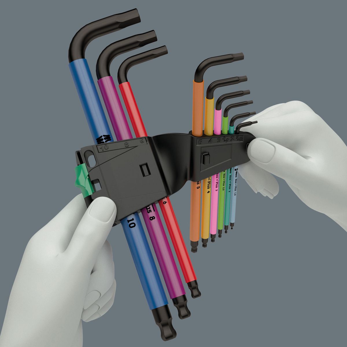 Wera Hex-Plus Multicolour L-Key Set Metric With Holding Function 9 Piece WER022210