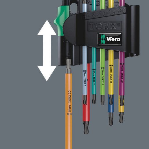 Wera Multicolour Ball End Torx And Security Torx L-Key Set 9 Piece WER073599