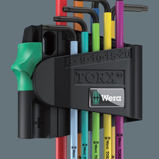 Wera Multicolour Ball End Torx And Security Torx L-Key Set 9 Piece WER073599