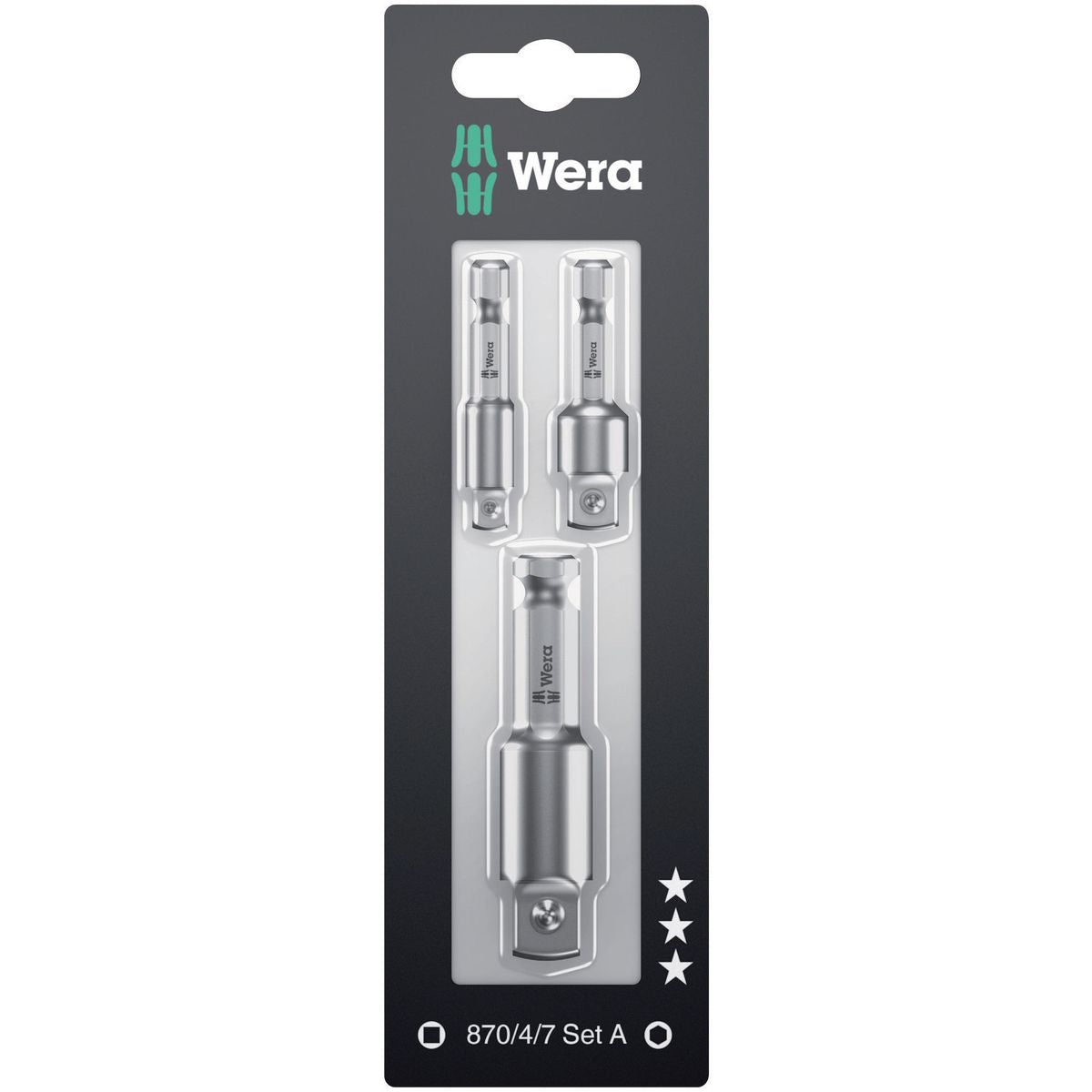Wera 3 Piece Socket Adaptor Set WER073200