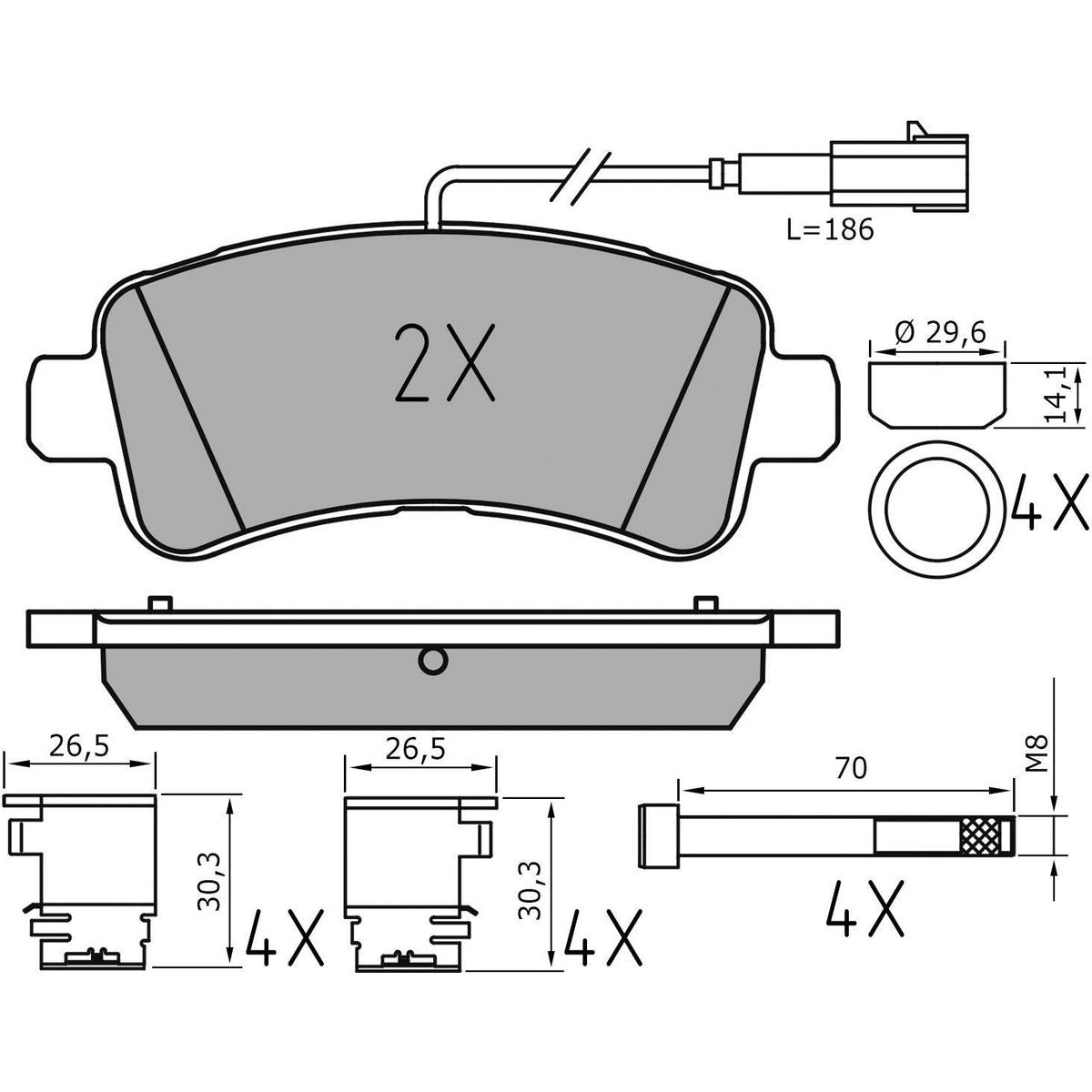 MEYLE Brake Pad Set 025 259 8721/PD