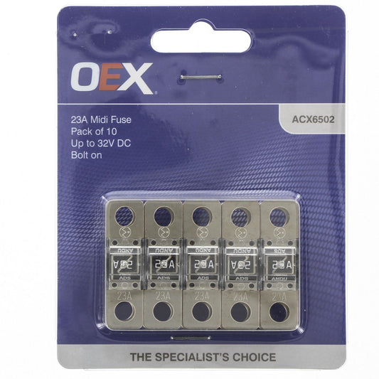 OEX Midi Fuse, 23A Bolt On - Pack Of 10 ACX6502