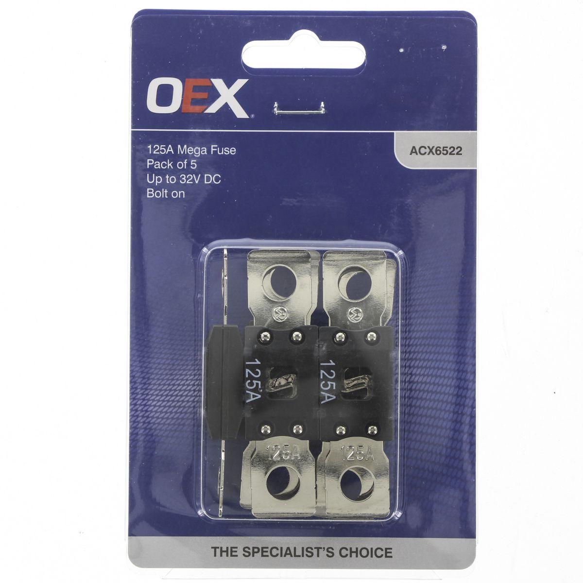 OEX Mega Fuse, 125A Bolt On - Pack Of 5 ACX6522