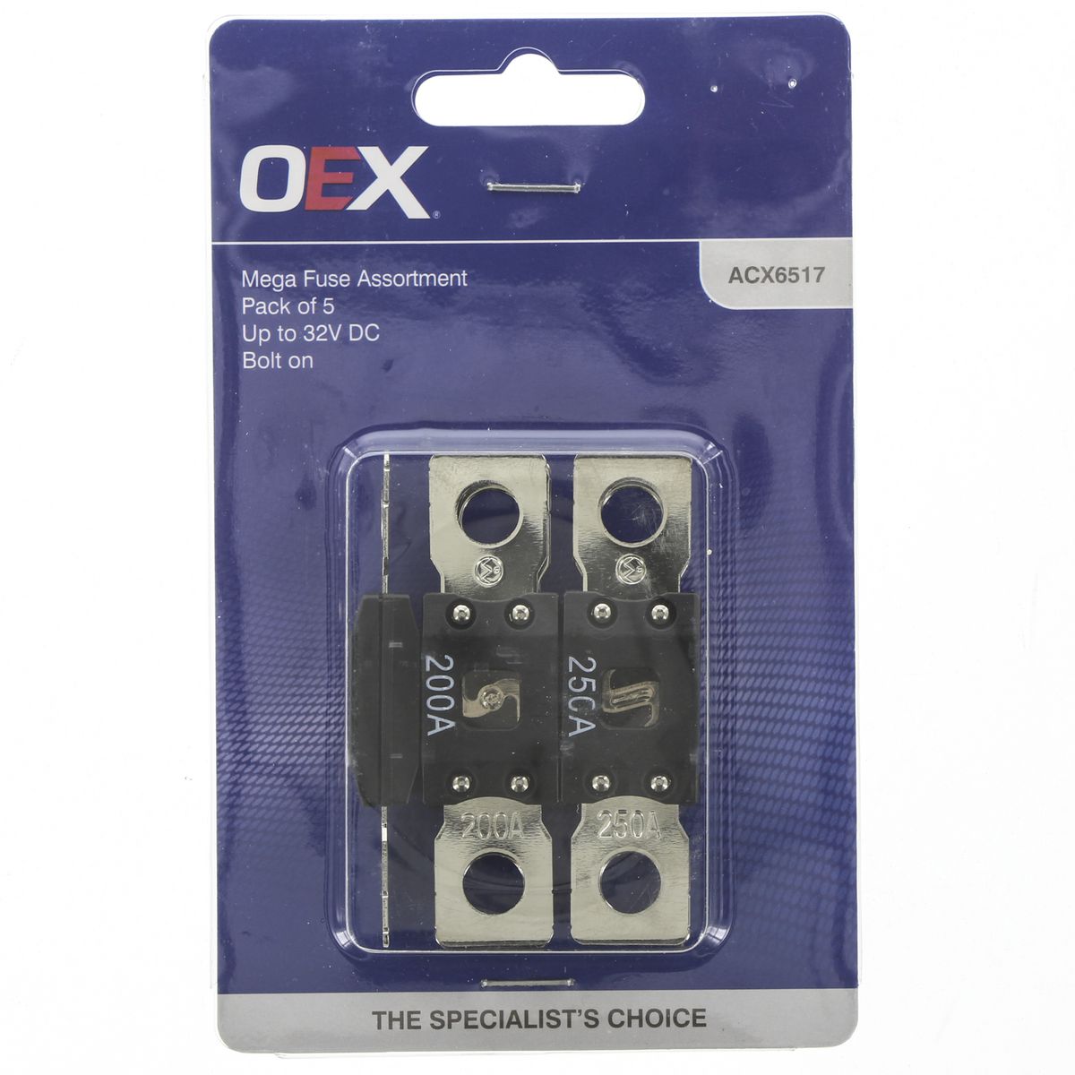 OEX Mega Fuse, Assorted, Bolt On - Pack Of 5 ACX6517