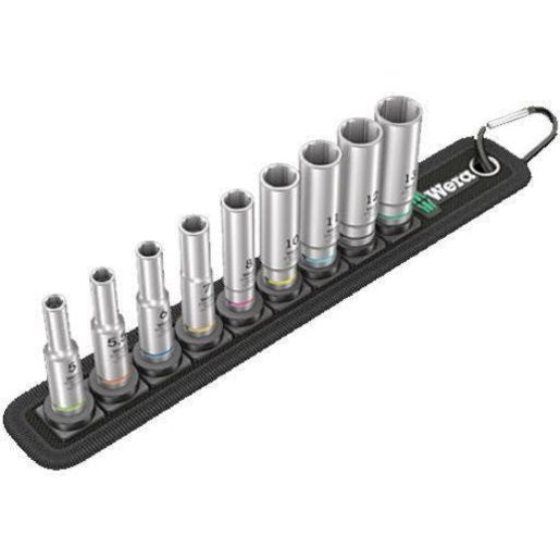 Wera 9 Piece Metric 1/4 Inch Deep Socket Set WER004525