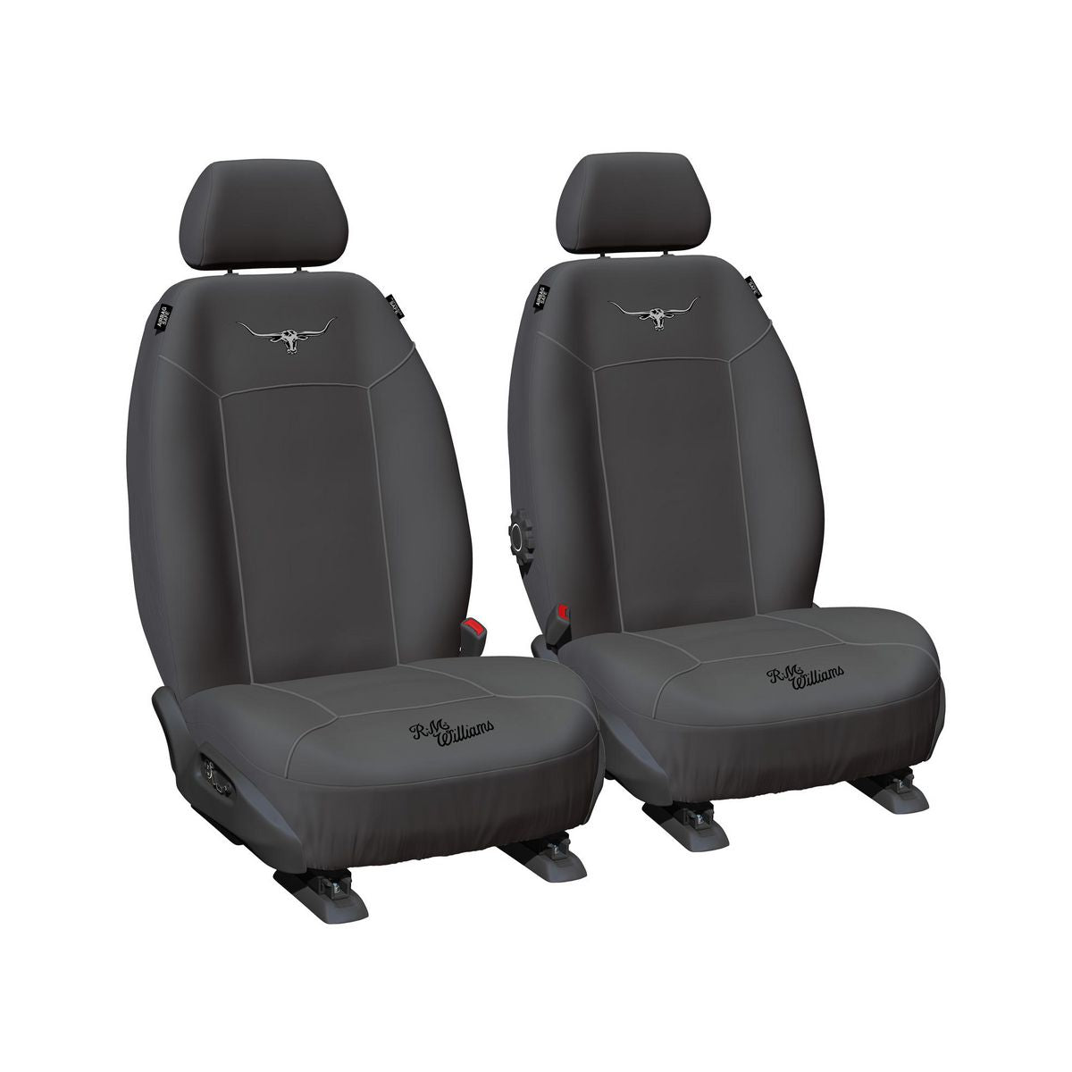 R.M. Williams Front Car Seat Covers Canvas Grey - Pair CVRMWBXGRY30