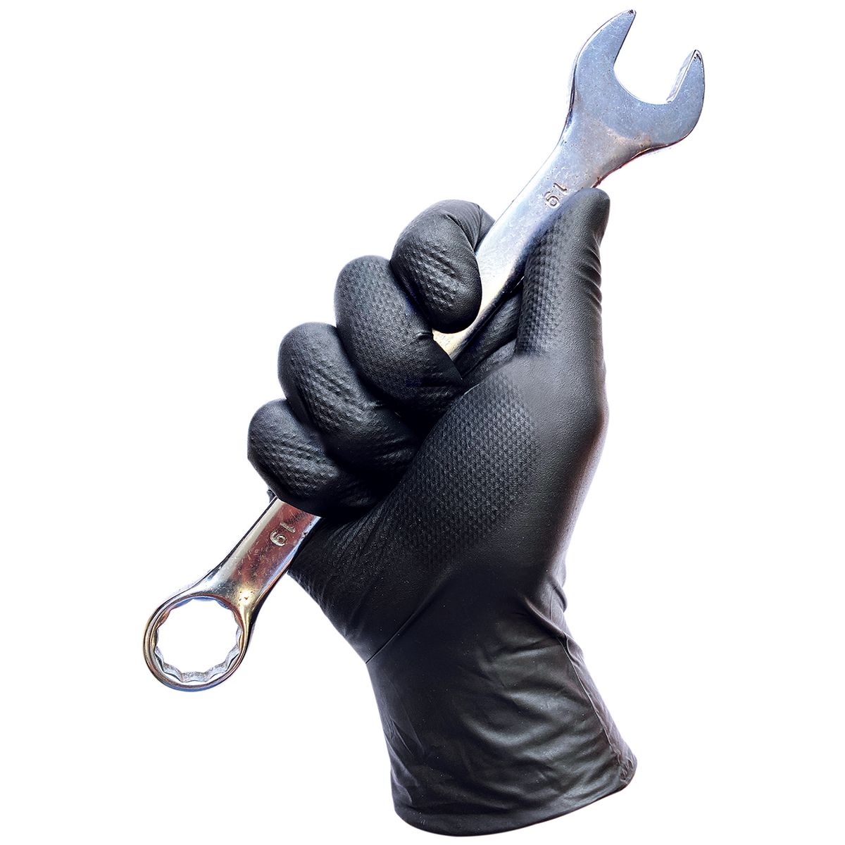 The Glove Company TGC Black Xtra Grip Nitrile Disposable Gloves Medium 50 Pack 131002
