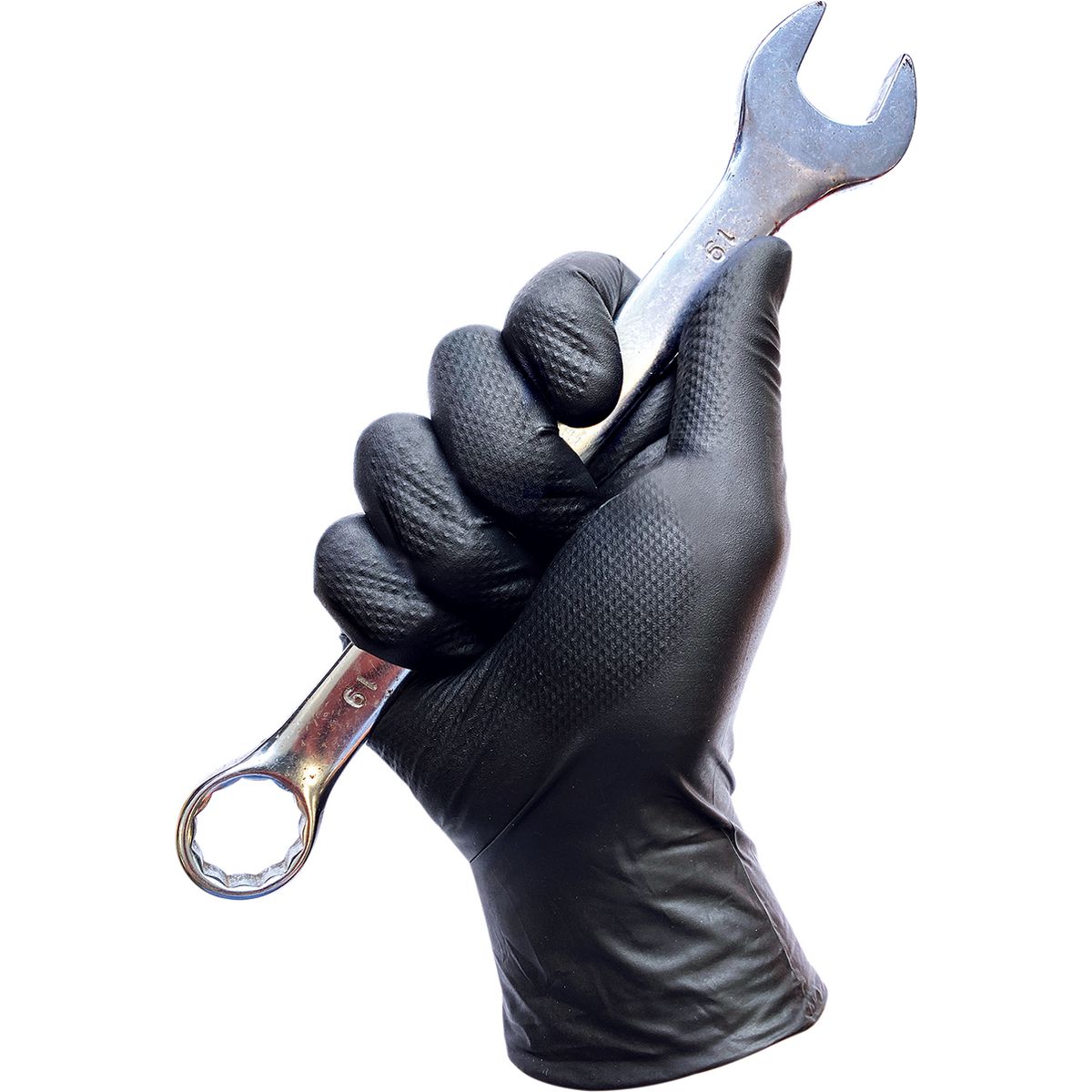 The Glove Company TGC Black Xtra Grip Nitrile Disposable Gloves Large 50 Pack 131003