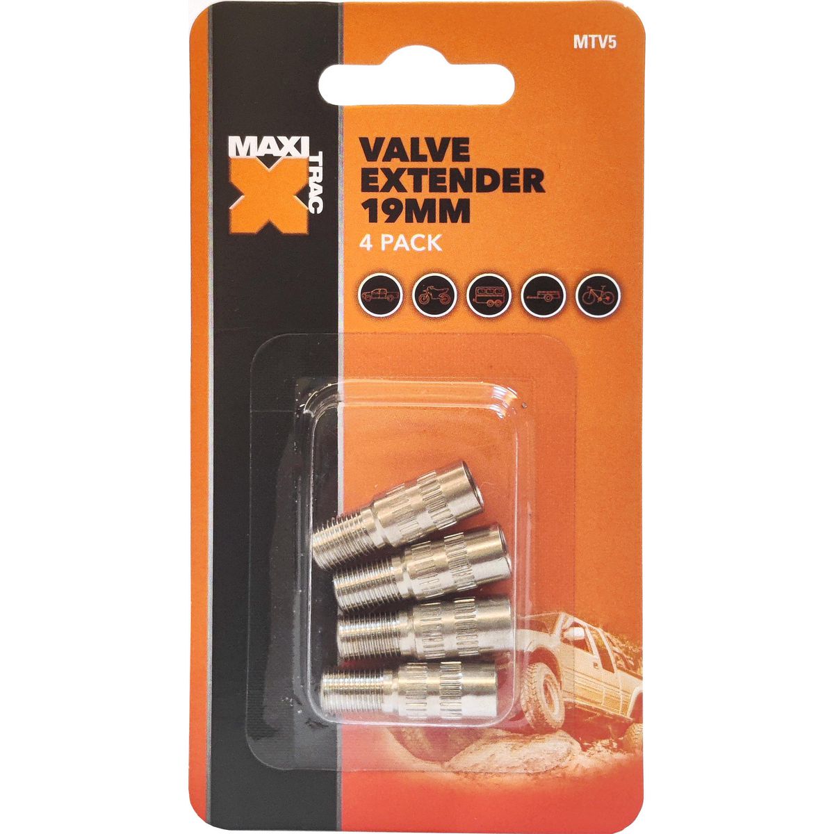 Maxi Trac Valve Extensions 19mm 4 Pack MTV5