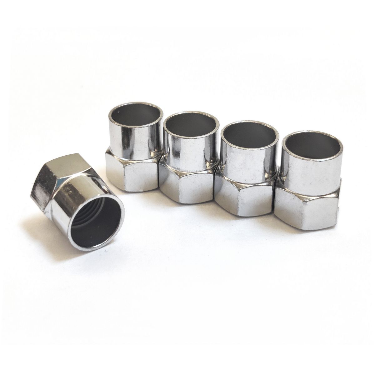 Maxi Trac Hexagon Chrome Valve Caps 5 Pack MTVC7