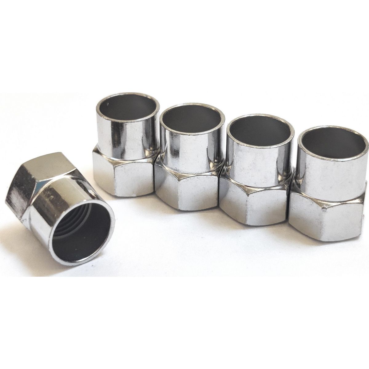 Maxi Trac Hexagon Chrome Valve Caps 5 Pack MTVC7