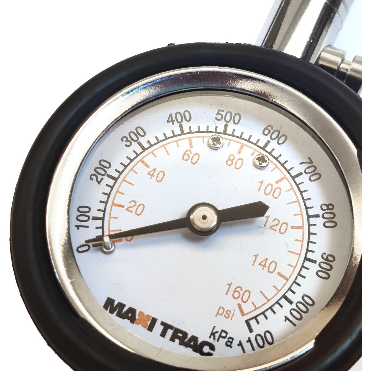 Maxi Trac Dual Valve Head Tyre Pressure Gauge 0-160PSI MTTG4